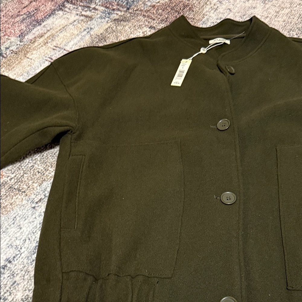 Max Studio Casual Button-Front Jacket - Dark Oliv… - image 4